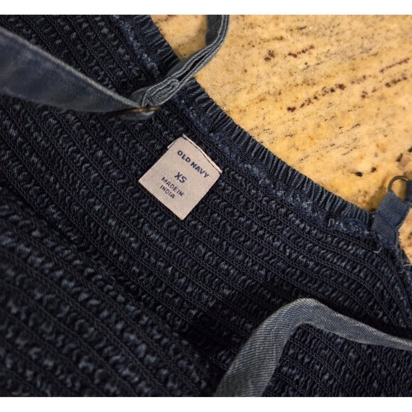 Lot of 2 Old Navy Size XS Cami Dress Floral Chambray Adjustable Strap Smock - Picture 13 of 16